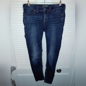 Silver Jeans Suki mid rise Super Stretch denim super skinny jeans 28x31